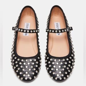 Steve Madden Black Studded Mary Jane Flats